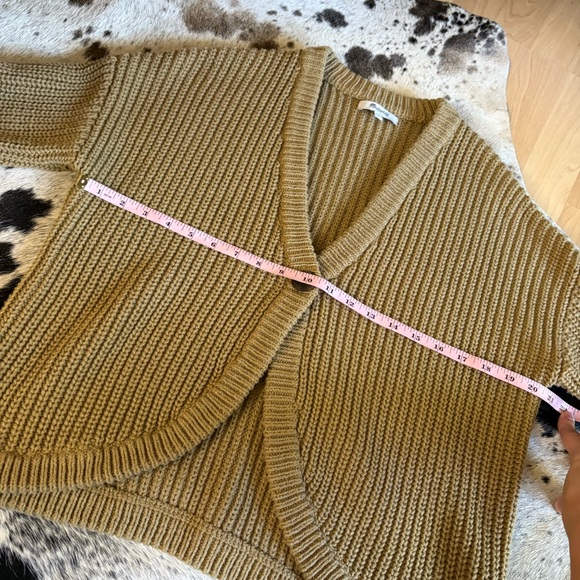 MADEWELL Knit Shirttail Cardigan Sweater In Color Dark Khaki Size XXS - Picture 9 of 10